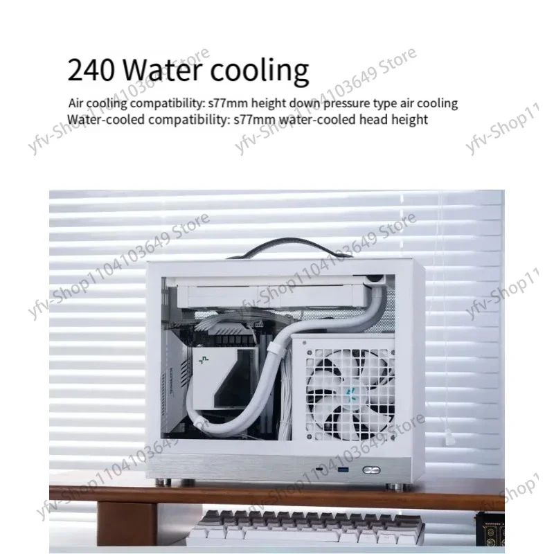 S500-chassis, draagbare ITX Handheld 240 watergekoelde TYPECmini Computer Host Box Desktopcomputer