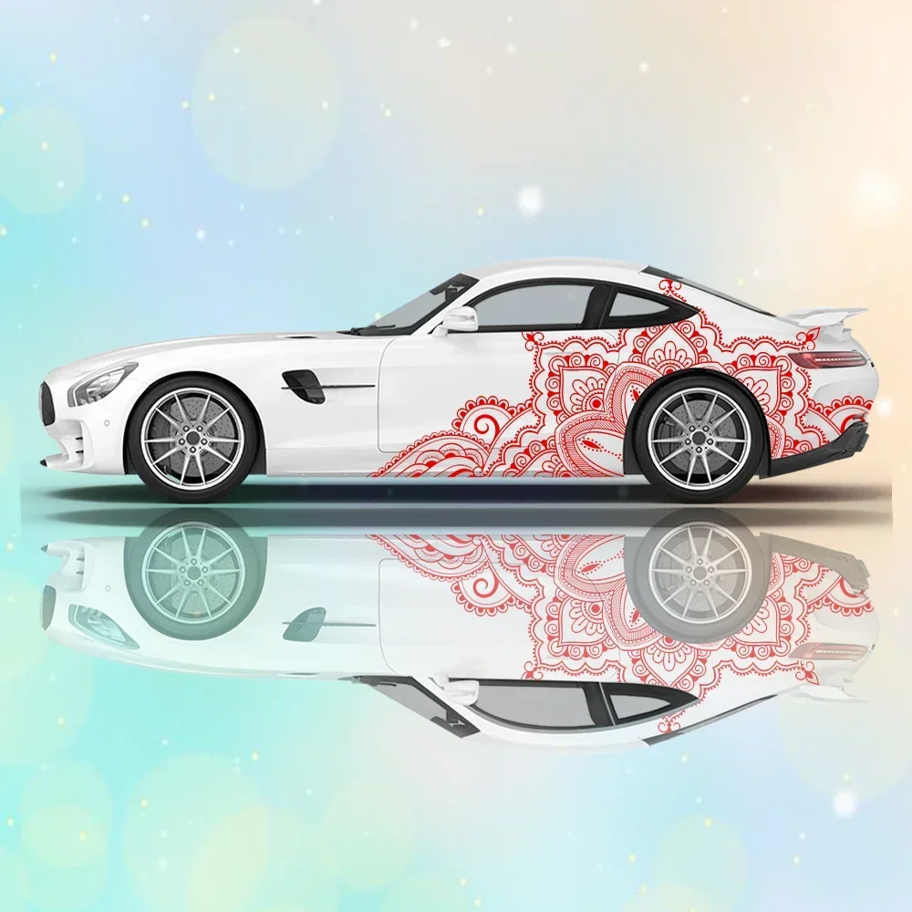 

Линия Мандала цветок автомобиль виниловые обертывания наклейка самоклеящаяся ПВХ наклейка подходит для грузовиков внедорожник украшения авто аксессуары подарок