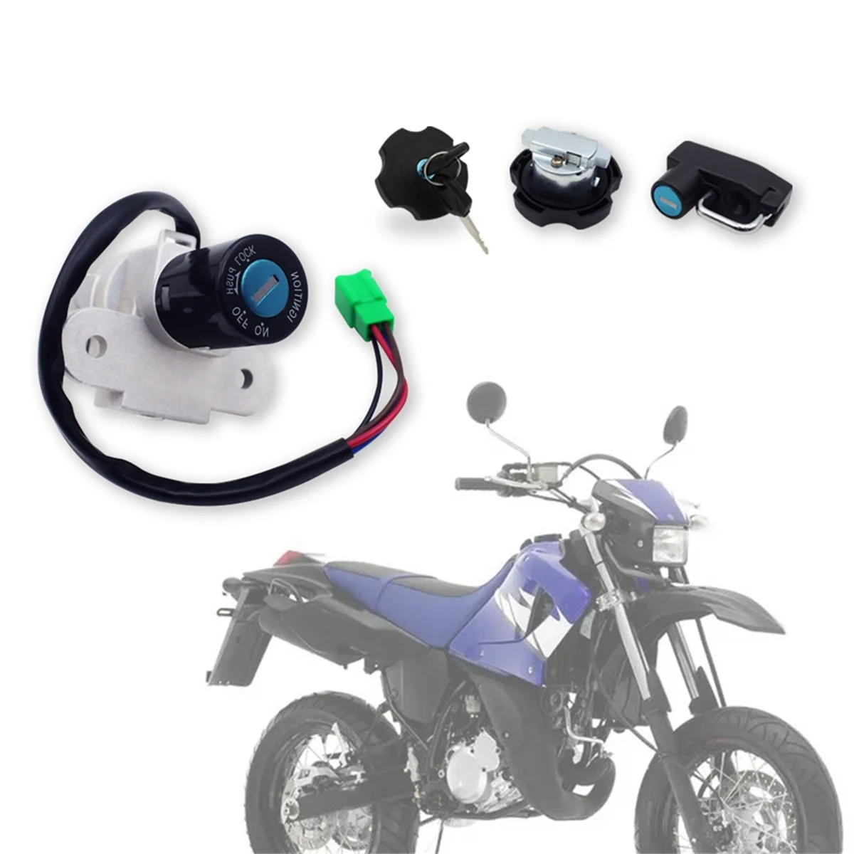 T47C_Motorcycle مفتاح إشعال قفل مقعد قفل غطاء الوقود قفل مع مفتاح لياماها DT125RE DT125X 2005-2007 #6