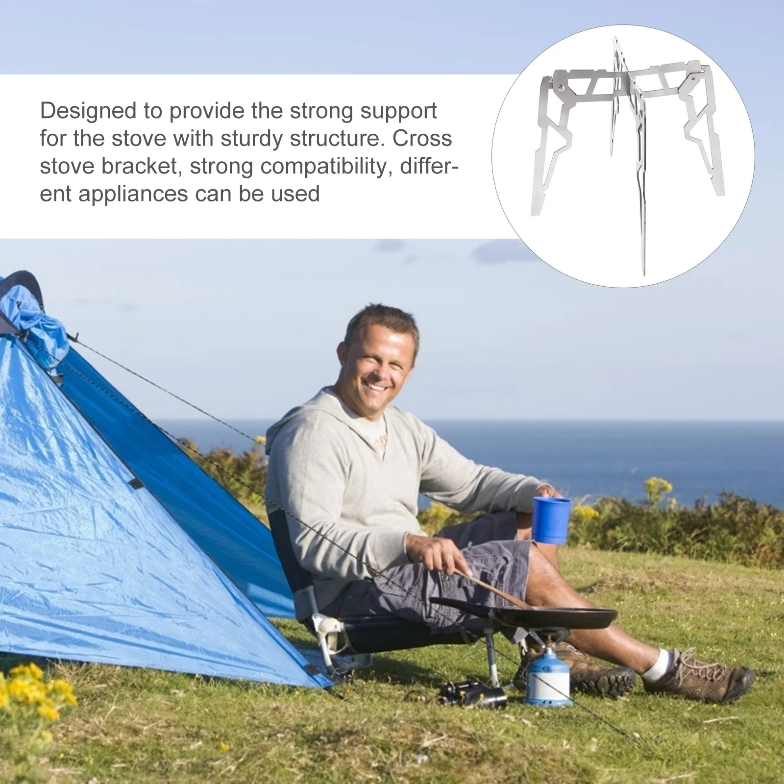 

Portable Camping Pot Holder Stove Stand Wok Rack Outdoor Stainless Steel Pan Support Foldable Heavy Duty High Temperature