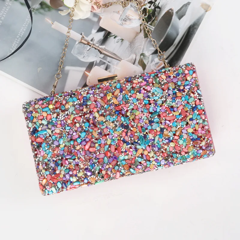 Pink Bags Women Designer Luxury Brand Handbags Stone Decoration Wedding Shoulder Clutch Purse Small Tote Hand Bags 2023 Fashion