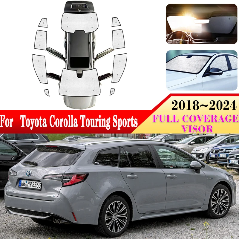 Car Sun Visor For Toyota Corolla Touring Sports E210 2018~2024 Windshield Surround Sunshades Side Window Visor Cover Accessories