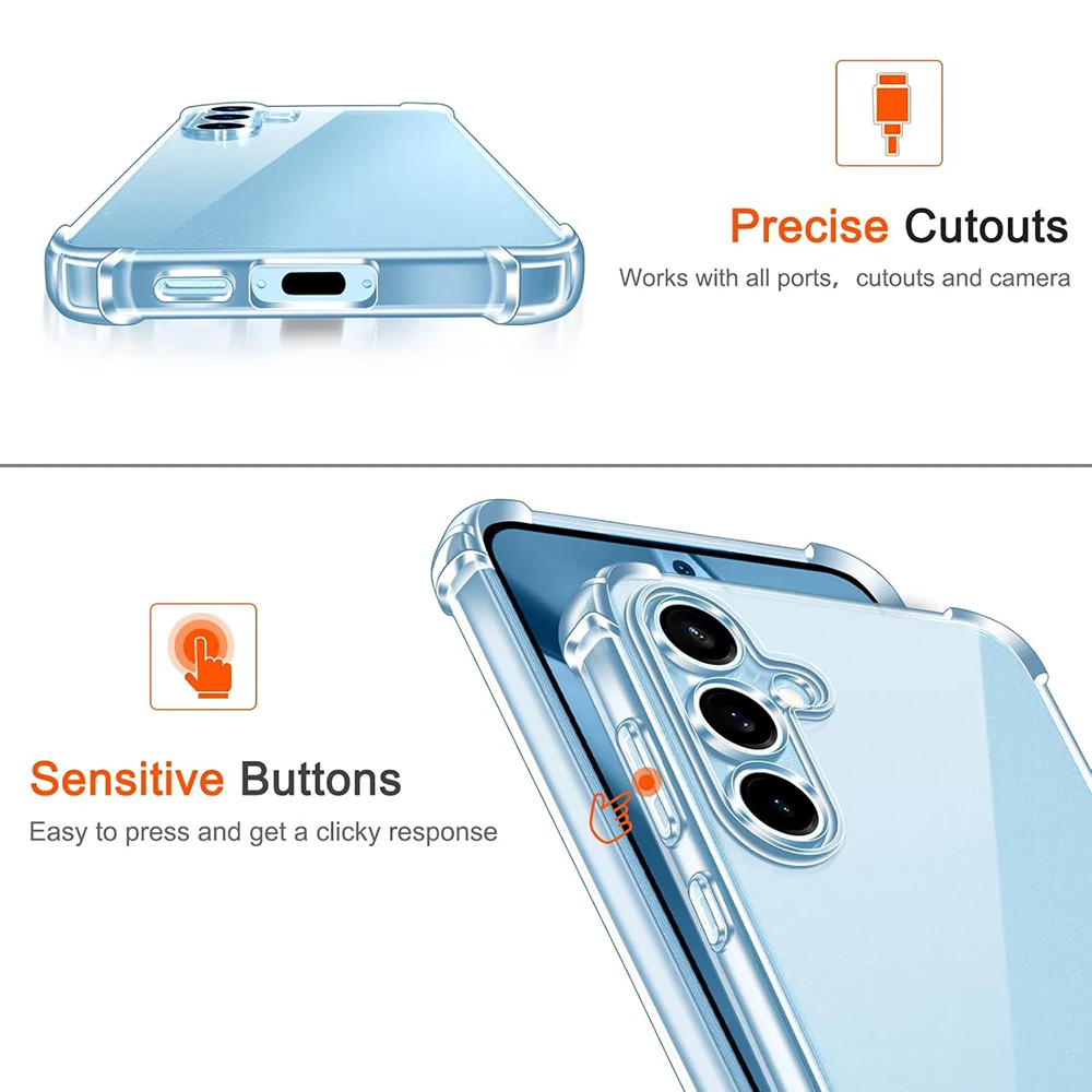 Luxury Silicone Airbag Soft Case For Samsung Galaxy S24 FE Plus Ultra Shockproof Back Cover For S24FE S24+ S 24 Clear Shell Thin