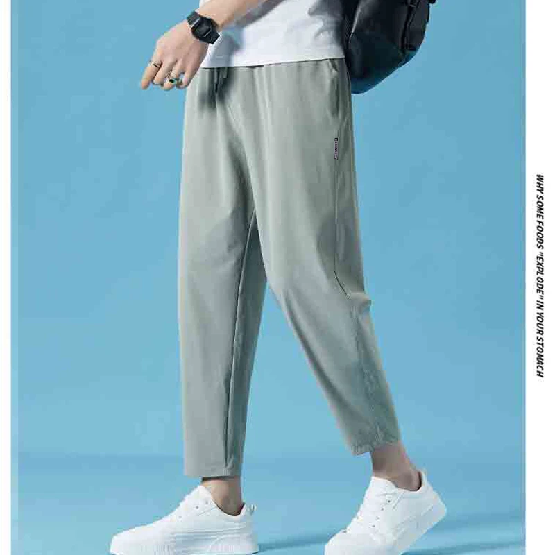 

Повседневные длинные брюки для мужчин на весну и осень 2024, новые модные свободные прямые брюки для мужчин в рабочем состоянии 9 дюймов