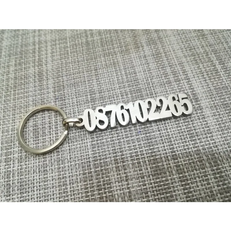 Personalized Digital Phone Number Keychain