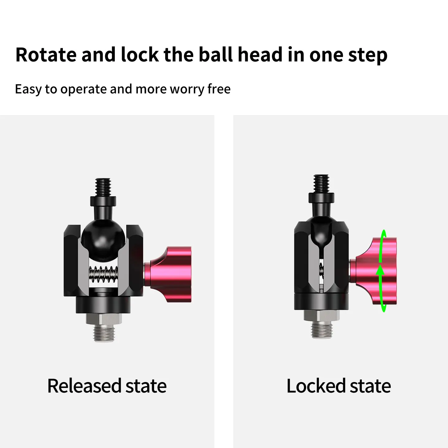 17mm Kugelkopf auf 1/4 M6 M8 M10 3/8 Schraubadapter aus Aluminium für GoPro Insta360 DJI Actionkamera Handy Motorradhalterung – Detail 7
