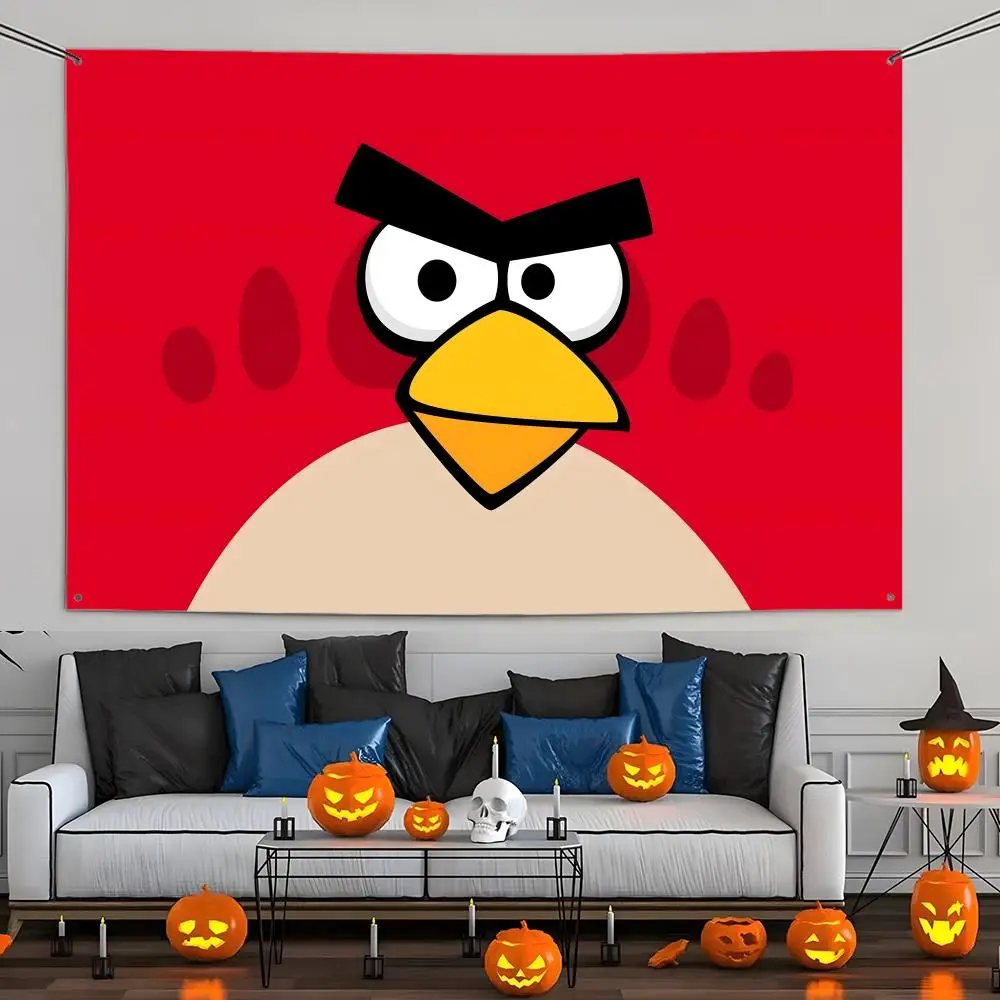 A-Angry Birds Game Flags Wall Hanging Tapestry Outdoor Decorative flag Background Blanket