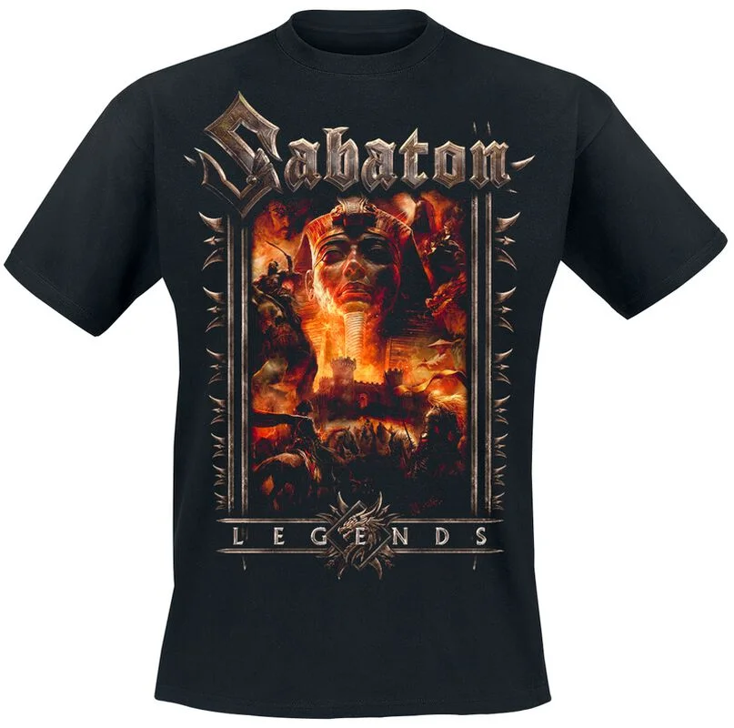 Swedish Sabaton Black Wolf Band Album Cover Graphic Print T-Shirt Men Women Loose Casual Oversized O-neck Cotton Summer New Tee
