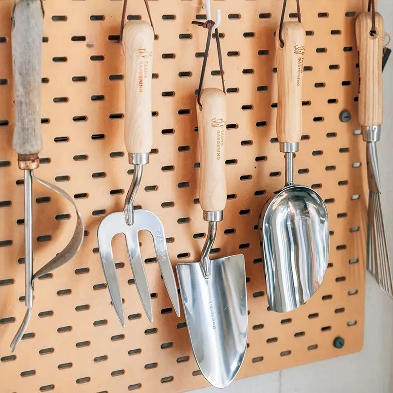 

Портативный садовый инструмент из нержавеющей стали с деревянными ручками: совок, культиватор, ручные вилы для посадки, прополки и рыхления почвы