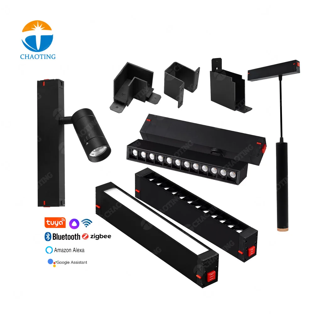 New 18W 25W 30W 40W 50W Magnetic Linear Lamp Suspension Dimmable LED Chandelier Commercial Shops Hotels Lighting