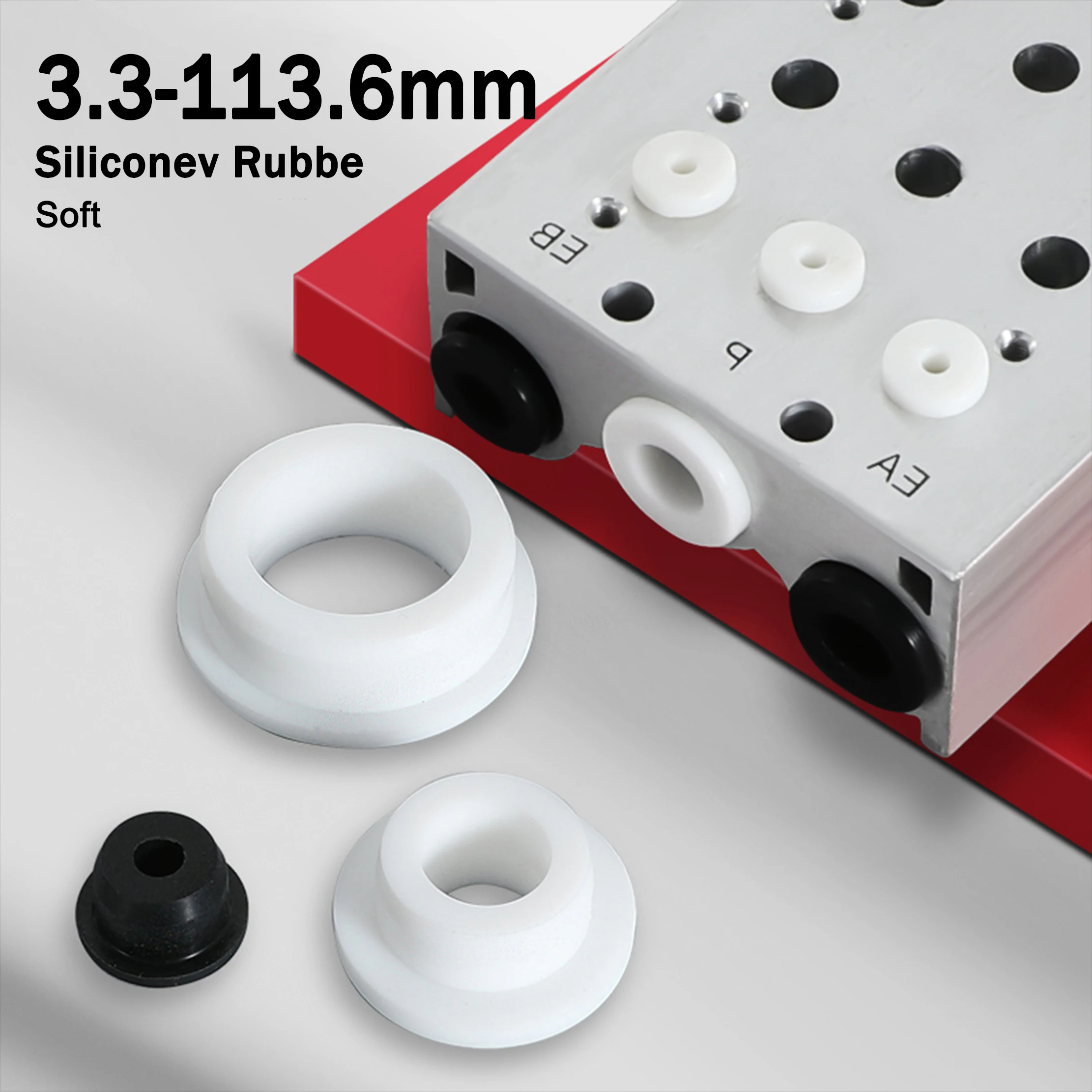 

Black/White Hole Plug 3.3-113.6 Round Hollow Soft Silicone Rubber Grommet Wire Cable Wiring Protect Bushes O-rings Sealed Gasket