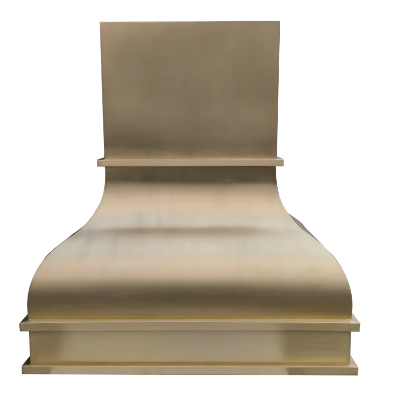 Custom 36-Inch Brass Electric Kitchen Range Hood Exhaust Island Mounted for Household Use