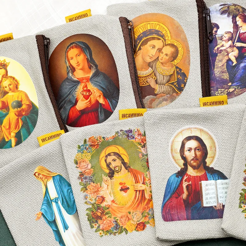 

Religious Jewelry Storage Box Secure Prayer Beads Rosary Box Prayer Rosary Bag Convenient Virgin Mary Storage Pouch For Daily