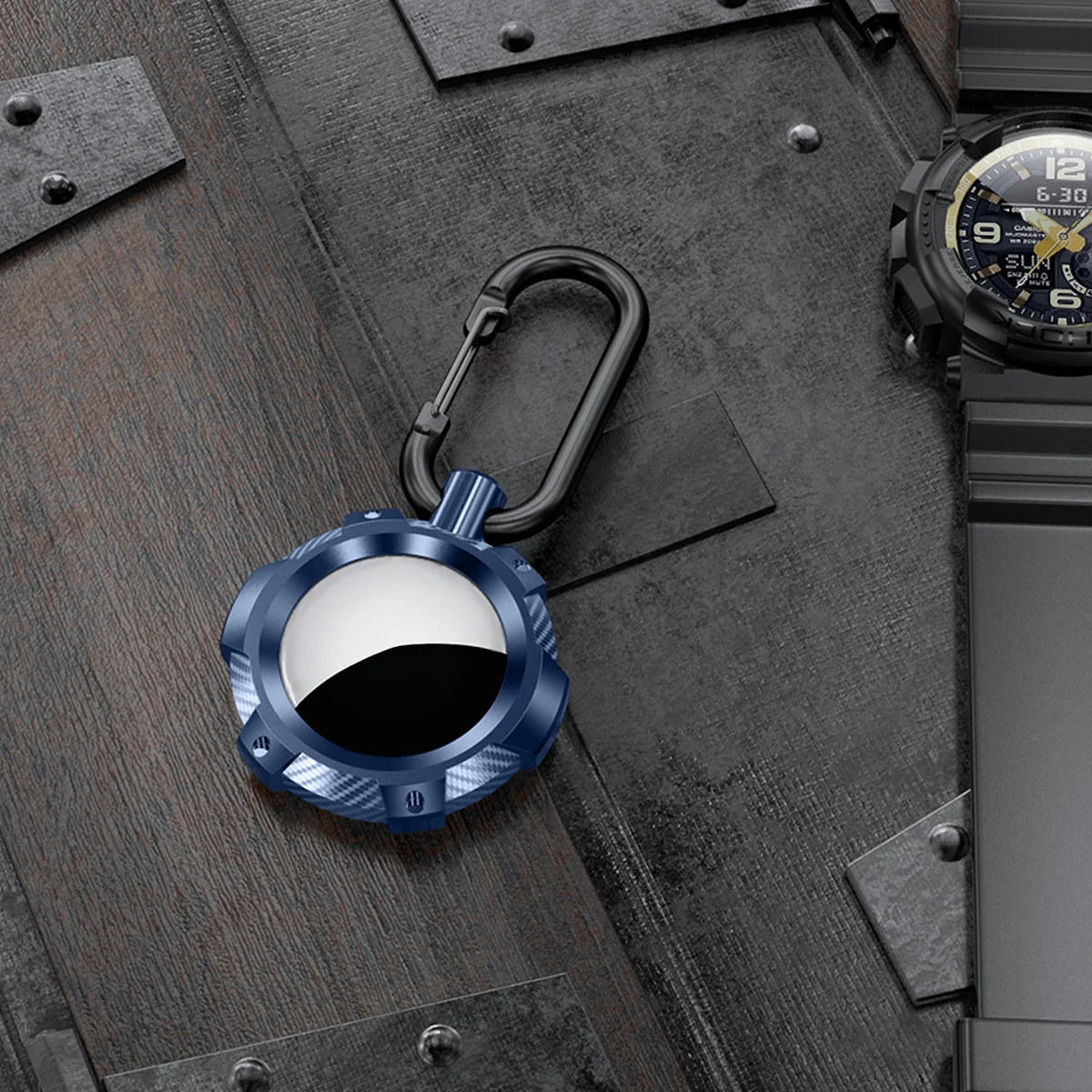 For Airtag Armor Case Protective Shockproof Rugged Skin Cover Air Tag Holder Airtags Accessories Anti-Lost Keychain Key Ring Bag