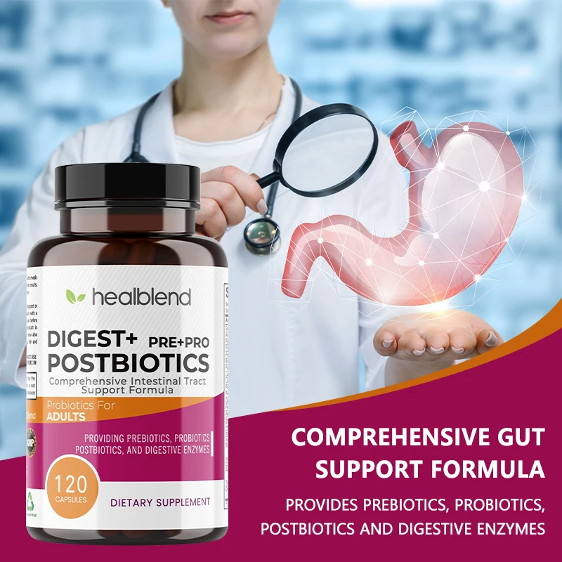 Prebiotics + Probiotics and Digestive Enzymes - for General Gut Health, Improved Digestion, and Relief of Stomach Discomfort