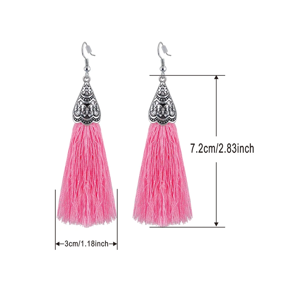 Women's Fiber Long Tassel Earrings, Fashionable Accessory for Women, Elegant Design for Daily Wear & Special Occasions