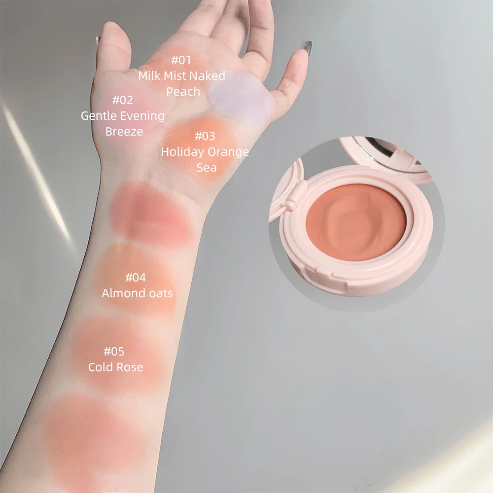 Cushion Blush Cream Face Makeup Blusher Pink Natural Cheek Tint Blush Nude Rouge Cushion Cosmetic Matte Rose Idol Makeup