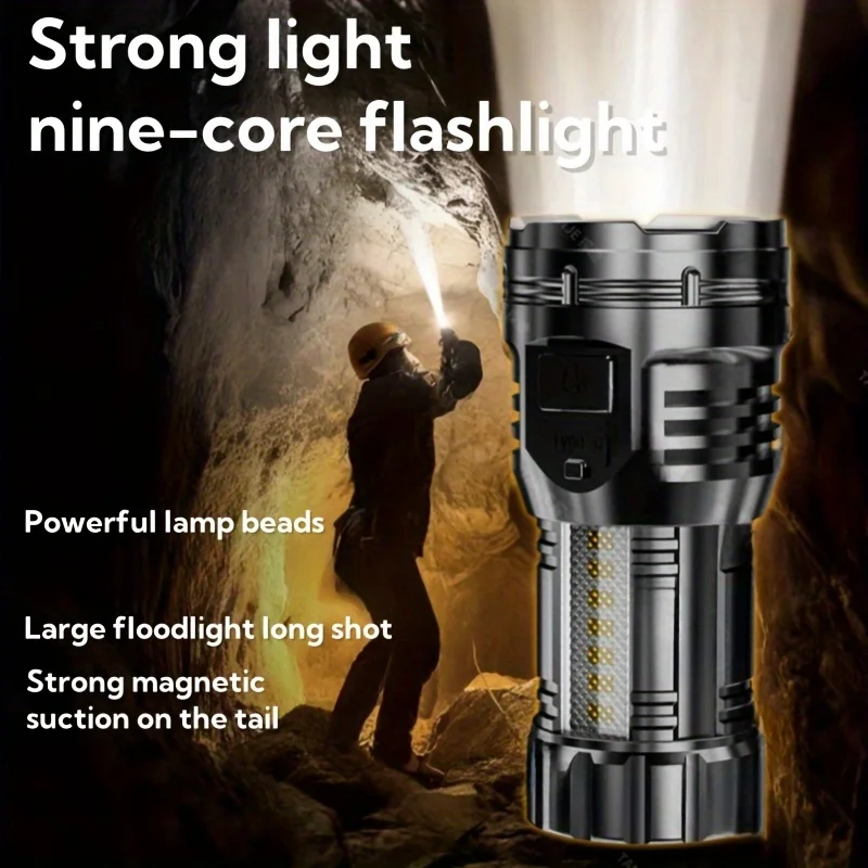 Super Bright 3 LED Flashlight Type-C Rechargeable Zoom Torch Portable MINI Lantern Powerful Outdoors Camping Cycling Hiking Lamp