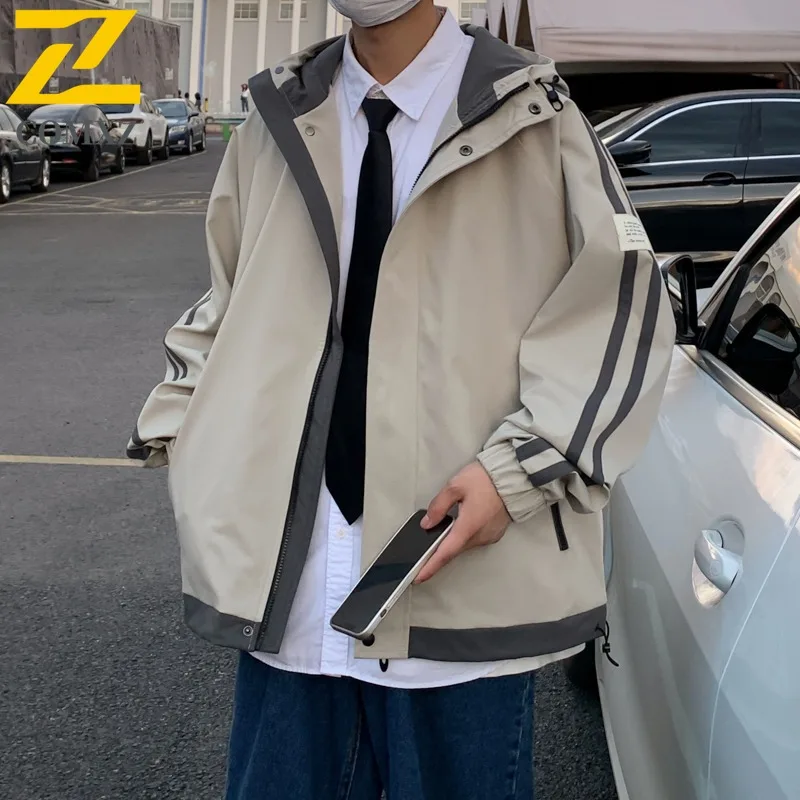 

COMXZ 2025 Мужская куртка с капюшоном, осенняя модная повседневная легкая уличная куртка для кемпинга и пешего туризма, путешествий, дышащая верхняя одежда для велоспорта