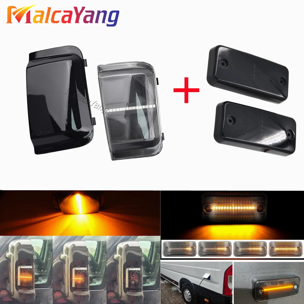 For Fiat Ducato Citroen Jumper Truck Box Professional Car Rearview Mirror Streamer Light LED Turn Signal Fender Lamp