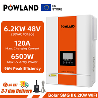 POWLAND 6500W Solar Hybrid Inverter Charger 48V 6200VA Battery 60V-500V Pure Sine Wave 220VAC 110A MPPT Solar Charge Controller