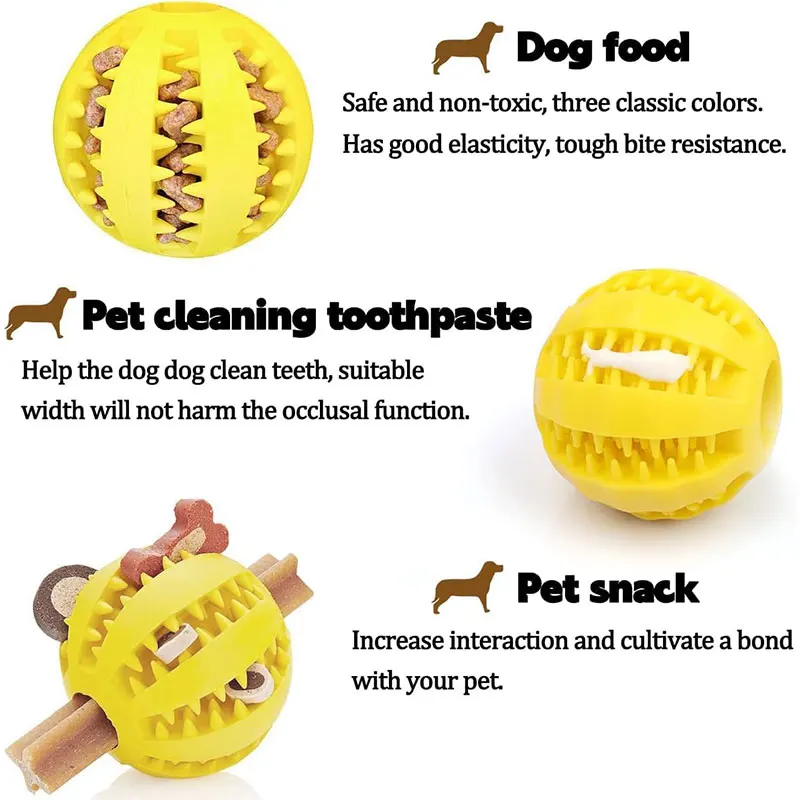 Dog Food Ball pet Toys  for Teeth Cleaning  Training Non toxic Durable Interactive Puppy Chewing Balls for  dog accessories