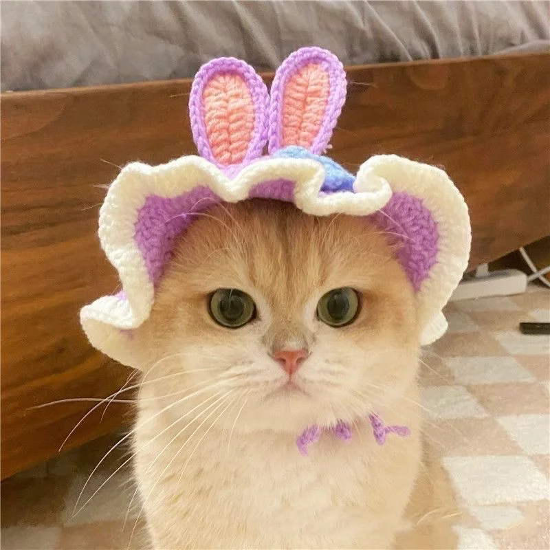 Pet Knitted Headgear Cats Dogs Knitted Hats cospaly Props Cute Headwear Funny Transformer Clothing