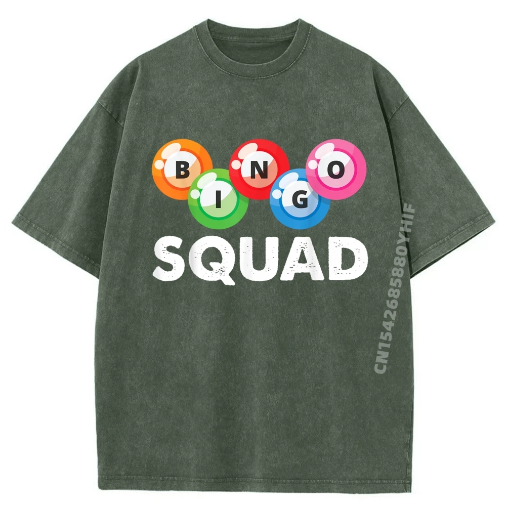 

Bingo Squad Bingo Player Game Oversized T-shirts Women Funny Tees Short Sleeve Newest Cotton T Shirt Male Vintage Washed Tops