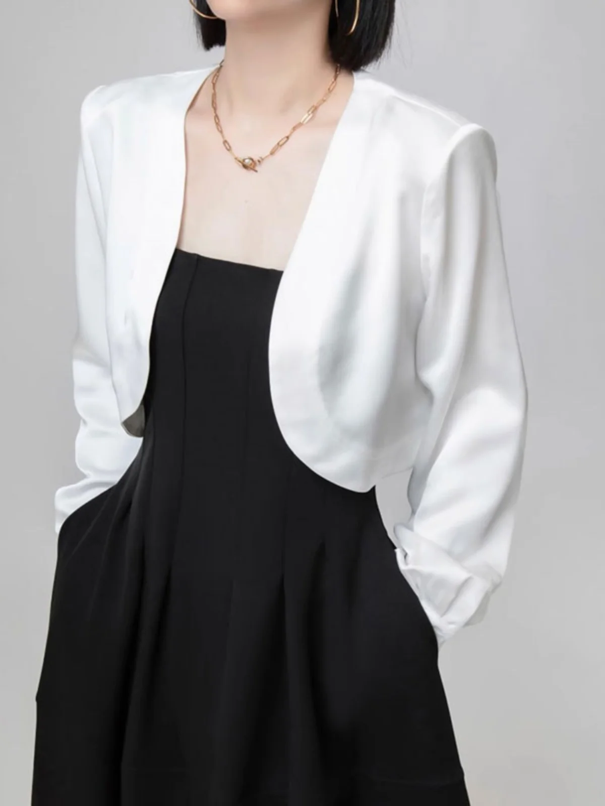 

Acetate Fashionable Women's Summer Shirt Sun Protection Ice Silk Thin Outerwear with Sling Dress Cardigan Open Style