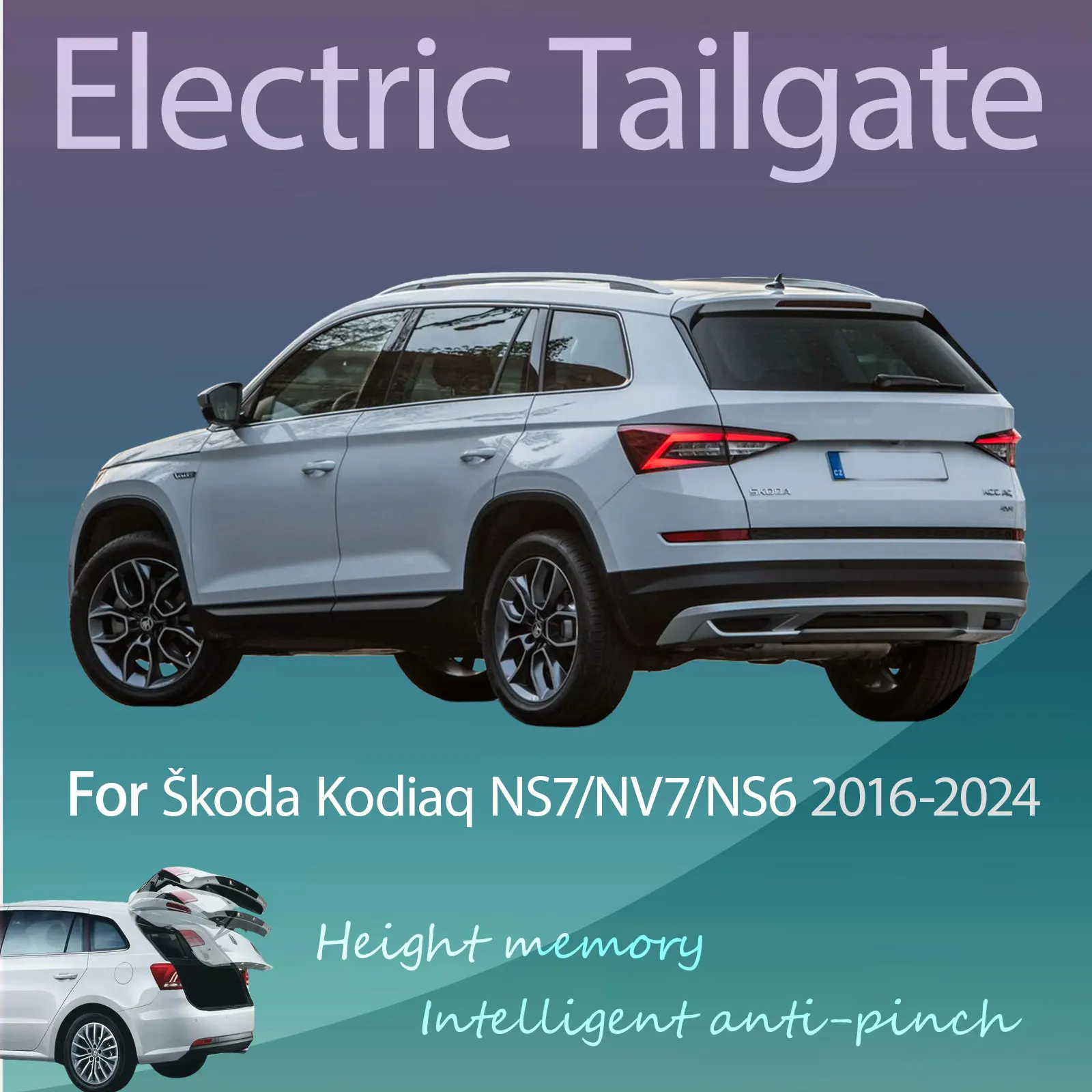 For Skoda Kodiaq NS7/NV7/NS6 2016-2024 Electric Tailgate with Sensor Trunk Anti-pinch Memory Height Intelligent Operation