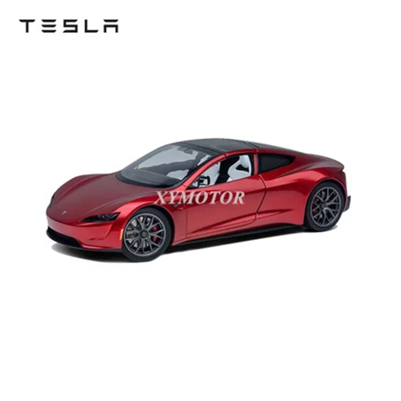 

Коллекция 1/18 для Tesla Roadster гоночный автомобиль, литая модель автомобиля, игрушки, хобби, подарки для мальчиков и девочек, коллекция украшений с красным дисплеем