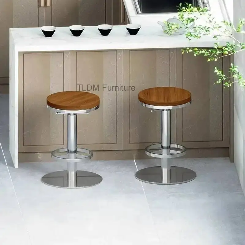 

Стул-табурет уличный поворотный высокий из нержавеющей стали - промышленный стальной барный стул для парка, сада, кафе, бара или кофейни