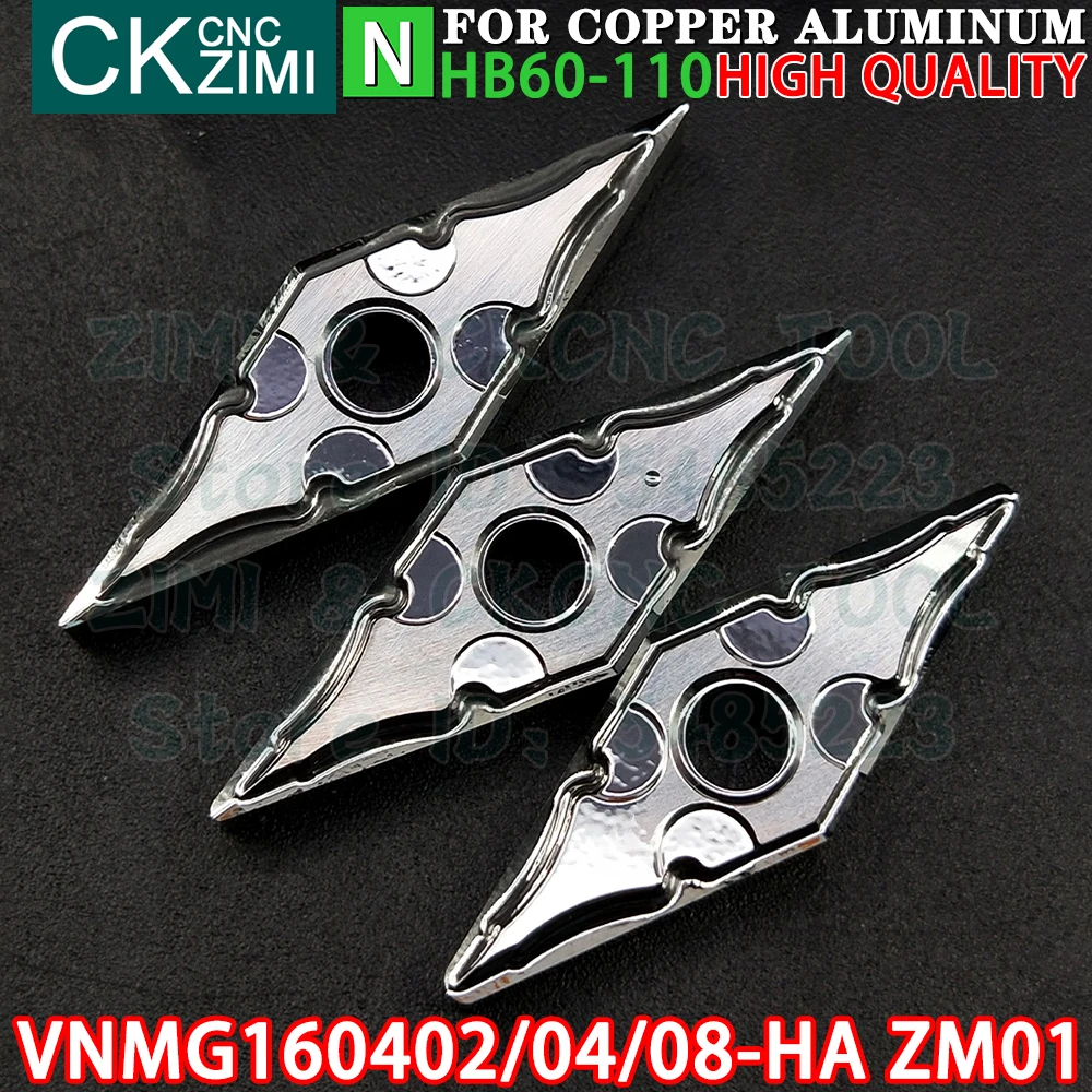 VNMG160402-HA ZM01 VNMG160404-HA ZM01 VNMG160408-HA ZM01 Твердосплавный алюминий Пластины Токарные пластины Инструменты ЧПУ VNMG1604 VNMG 1604 механический резак Токарный станок металлу Режущие инструменты для алюминия