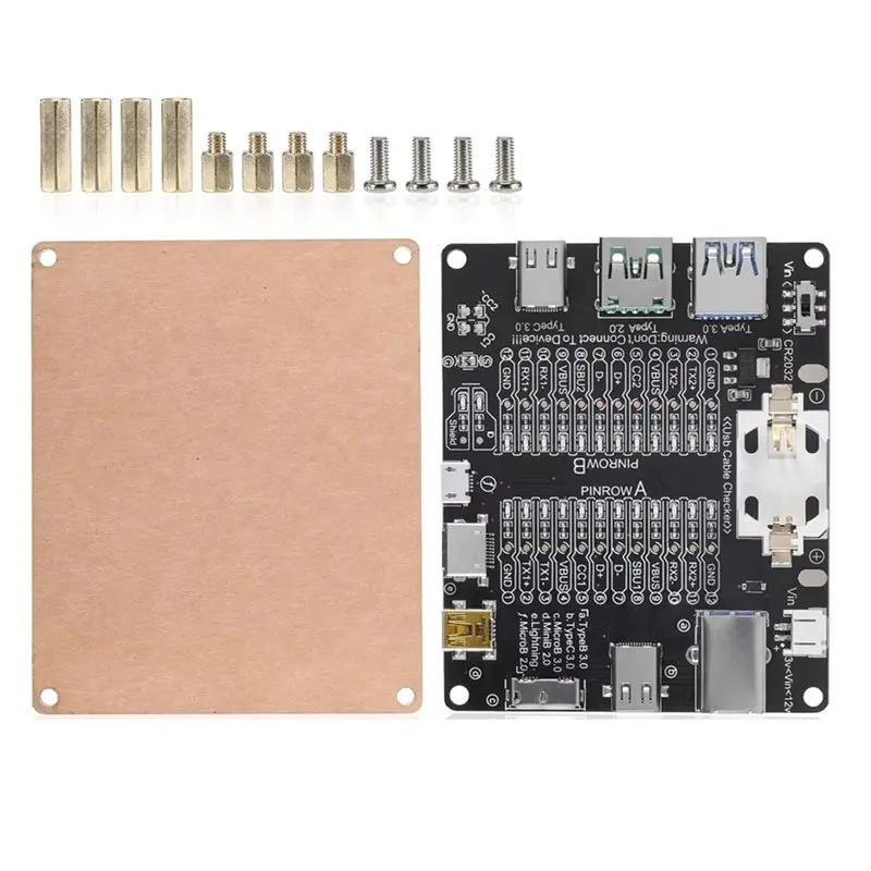 USB Data Line Detection Board Short Circuit Switch Test Board USB Cable Tester Data Cable Anomaly Detection With Shell