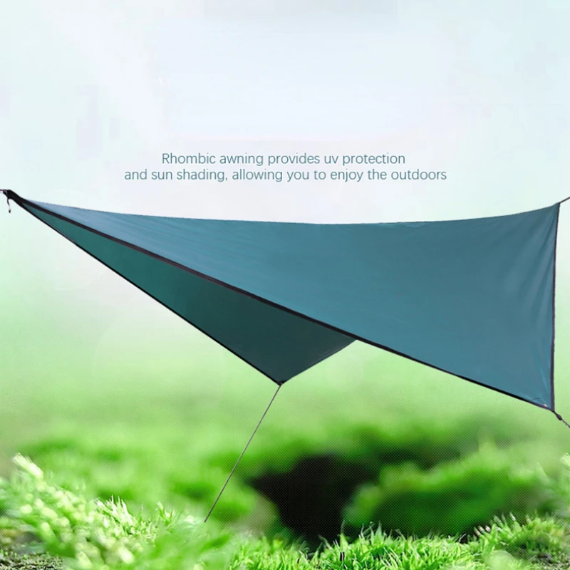 350x280cm Waterproof Tarp Tent Shade Outdoor Camping Hammock Rain Fly UV Garden Awning Canopy Sunshade Ultralight