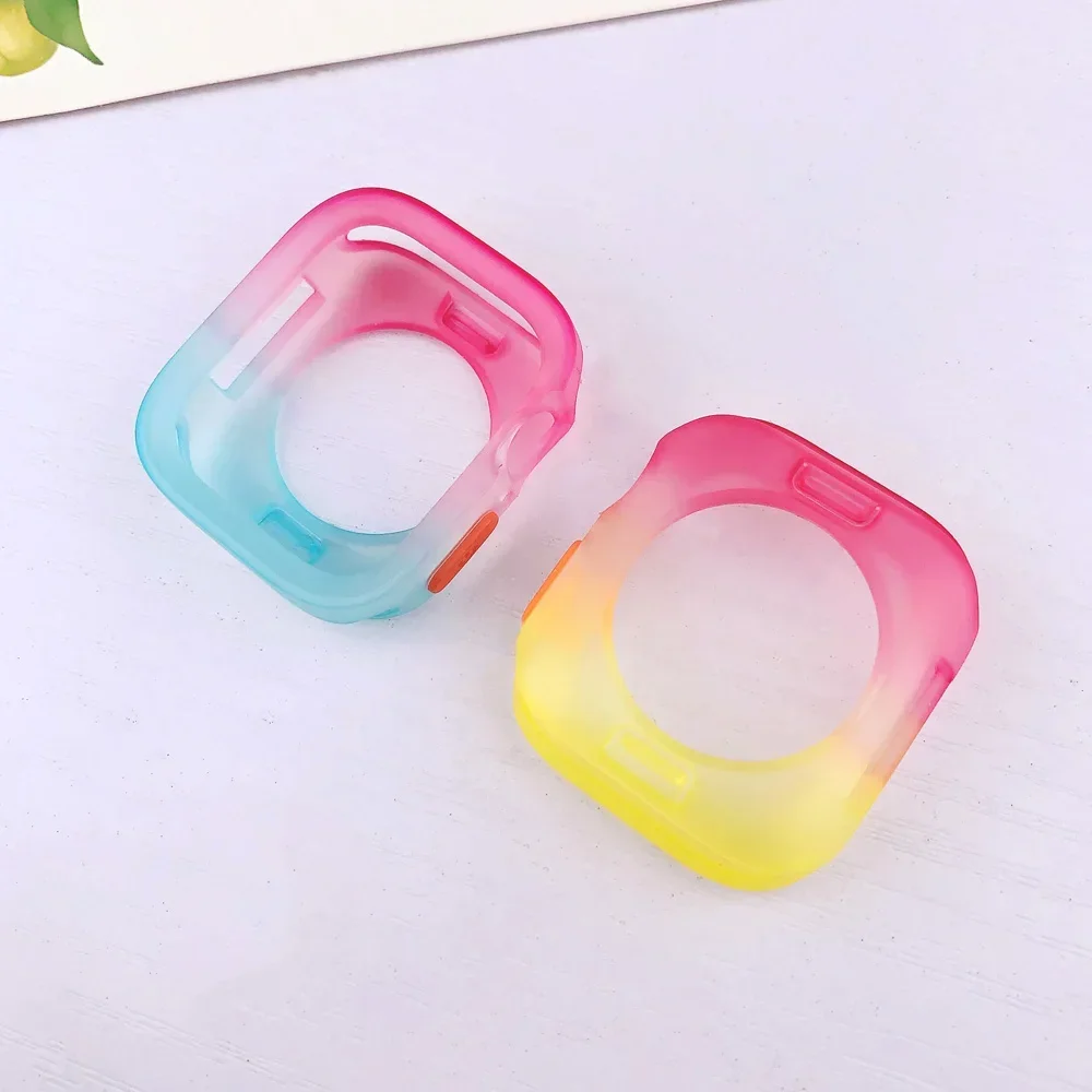 Jelly Silicone Case for Apple Watch 45mm 44MM 41MM 40MM TPU Cover Protection Bumper Shell For iWatch Series 9 8 7 6 SE 5 4 case