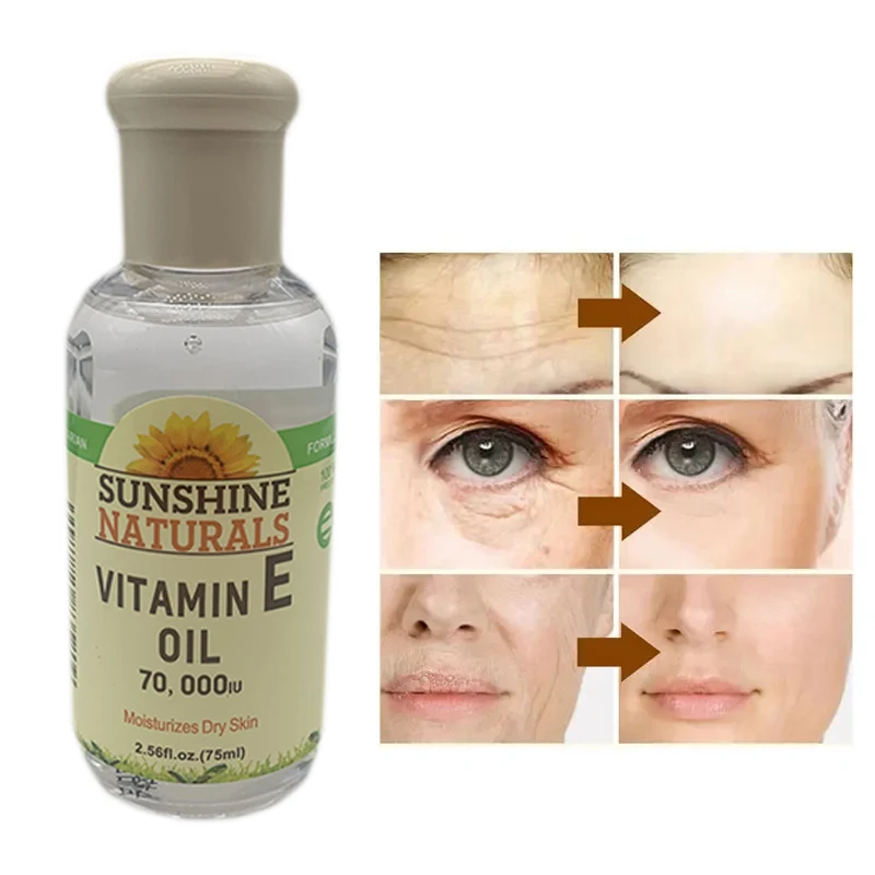 75ML High-quality Vitamin E Face Oil Morning & Night Whitening Shrink Pores Anti Wrinkle Aging Freckle Repair Face Skin Care