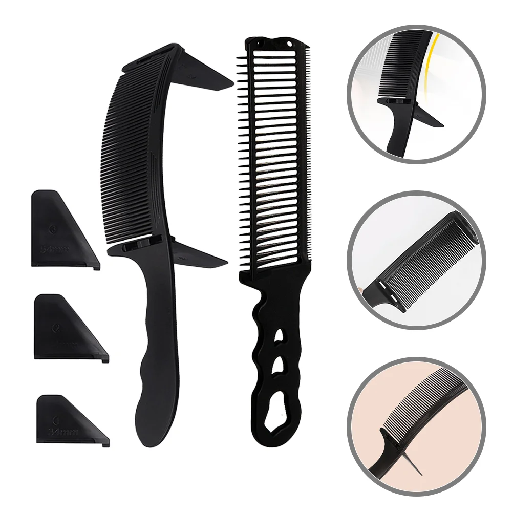 

Hair Comb Set Highlight Barber Mens Straighteners Beard Mustache Combs for Parting Curved Arc