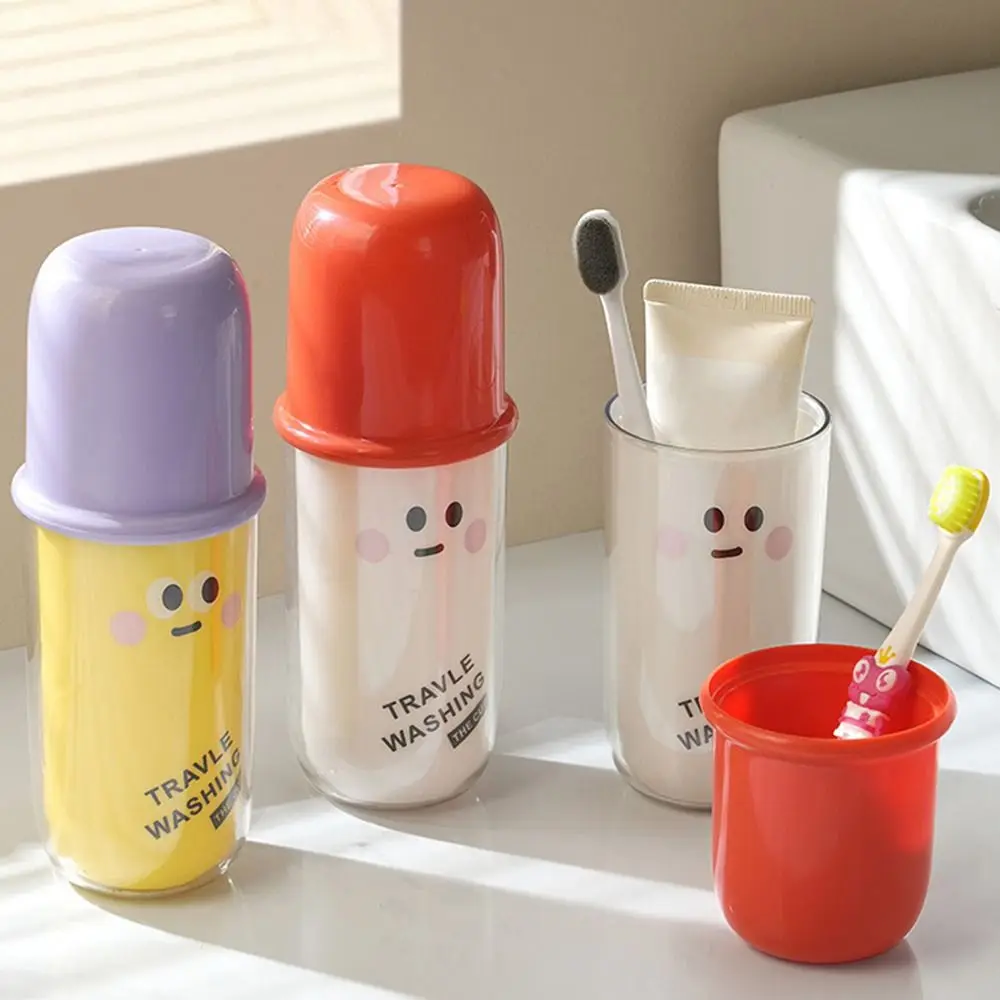 

Plastic Dopamine Mouthwash Cup Lightweight Large Capacity Cartoon Wash Storage Box Cute Toothbrush Storage Case for Home