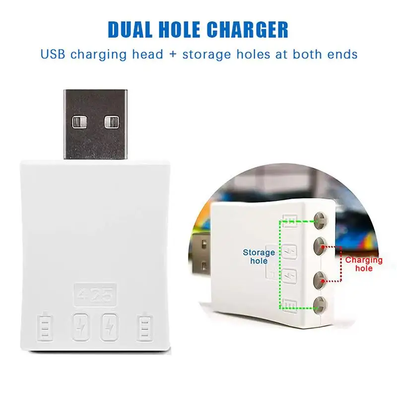 Glow In The Dark LIR425 Batteries With USB Charger 300 Cycle Life Fast Charging Portable For Night Fishing Use Rechargeable