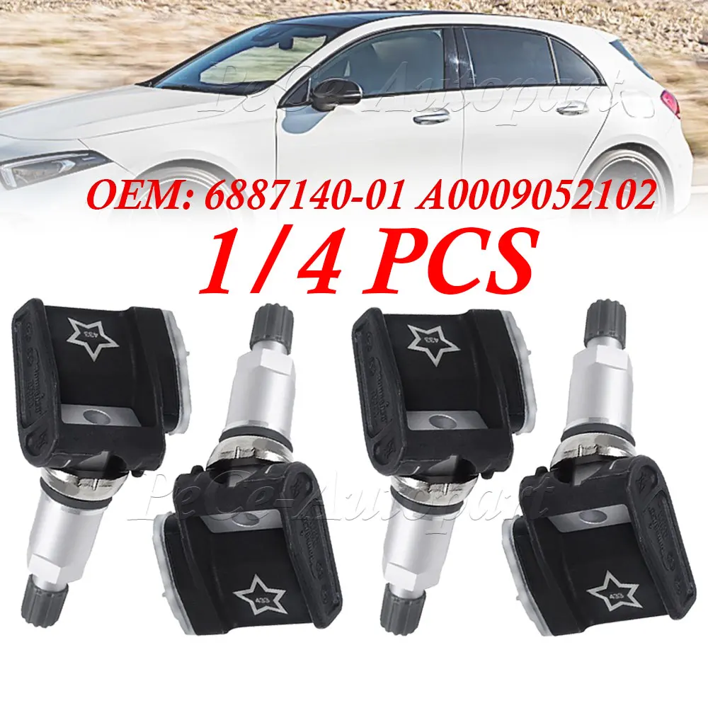 1/4PCS A0009052102 TPMS Tire Pressure Sensor 433MHz For Mercedes-Benz VS30 W177 W247 W213 BMW G30 G20 6887140-01 36106887147