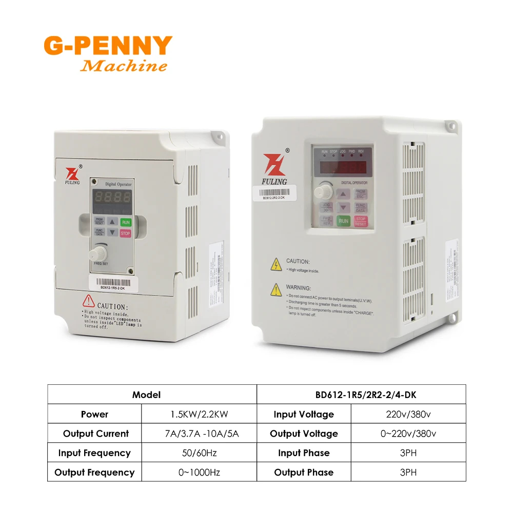 1.5KW/2.2KW Fuling BD612 VFD CNC speed control Variable Frequency For CNC Drive Hybrid Power Inverter vdf