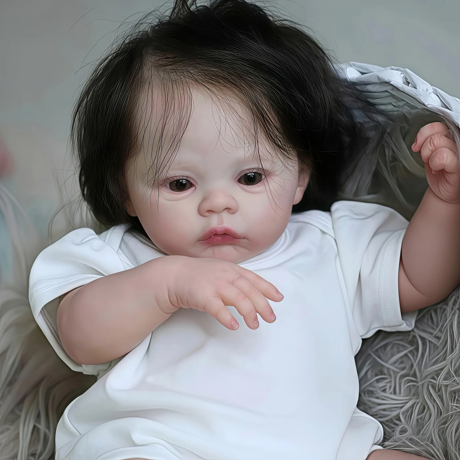 

18 "/45 см реалистичная кукла реборн для девочек, виниловая силиконовая 3D ручная роспись, подарок для новорожденных, подарок на день рождения, Рождественский подарок