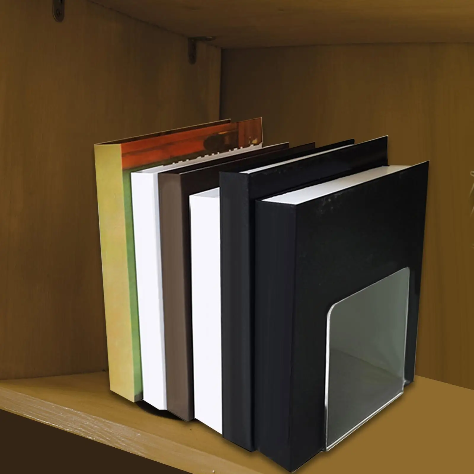 

Acrylic Bookend Stable Book Support for Small and Medium Size Books Desktop CD/recipes/magazines 5.12x3.94x3.94inch