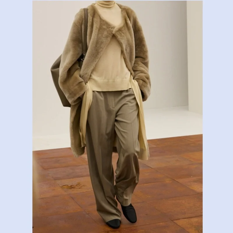 

25-летние осенние и зимние новые повседневные висячие прямые брюки в скандинавском минималистском винтажном стиле