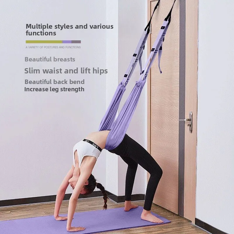 Elastic Yoga Stretch Inversion Rope Belt, Portable Resistance Bands Fitness Equipment for Waist Training Body Stretch Exercise