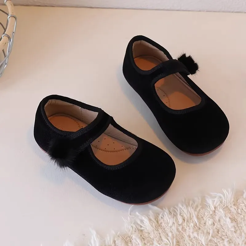 Girls Suede Flats Shoes Soft Sole Kids Leather Shoes Japanese Style Solid Color Simple Children's Casual Shoes Spring Autumn New