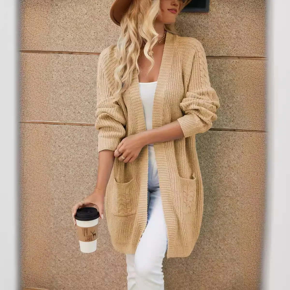 Spring Autumn Women Casual Cardigans Knitted Long Sleeve Mid Length Sweater Female Jumper Coat Open Cardigan