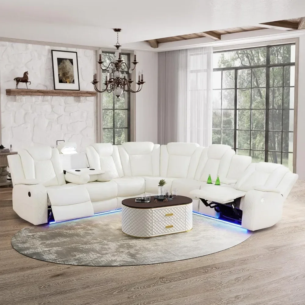 S6b0fb0564b2a4d86bd65a9d2b1f4badag Power Reclining Sectional Sofa with USB Chargers and Storage Console