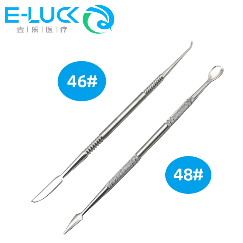 Dental Wax Sculpting Knife Stainless Steel Double Ended Cement Powder Spatula Mixing Knife Composite Resin Filling Tool